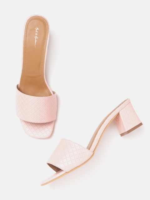 

Mast & Harbour Women Peach-Coloured Textured Heels