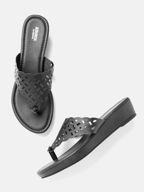 

Anouk Women Black Cut-Out Wedges