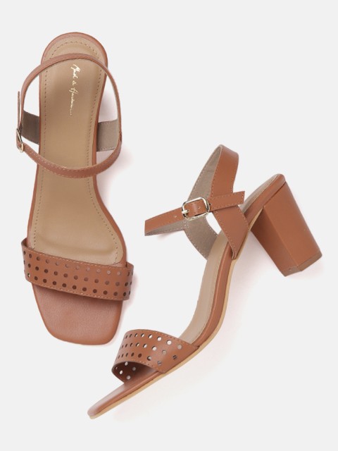 

Mast & Harbour Women Brown Laser Cut Heels