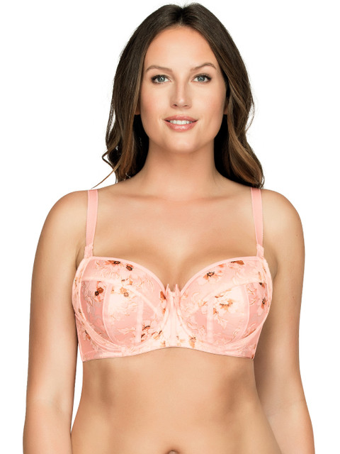 

PARFAIT Plus Size Pink Printed Underwired Lightly Padded Plunge Bra 6901