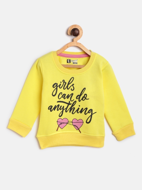 

Eteenz Girls Yellow & Black Printed Sweatshirt