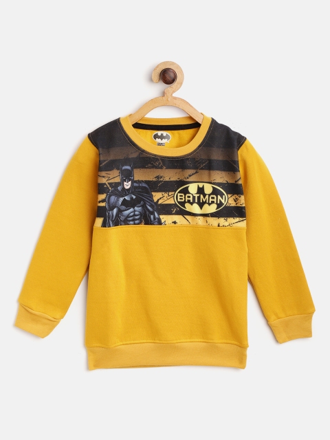 

Eteenz Boys Mustard Yellow & Black Batman Print Sweatshirt