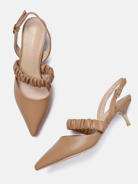 

DressBerry Women Brown Solid Pumps