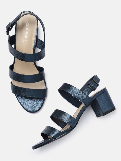 

DressBerry Women Navy Blue Solid Sandals