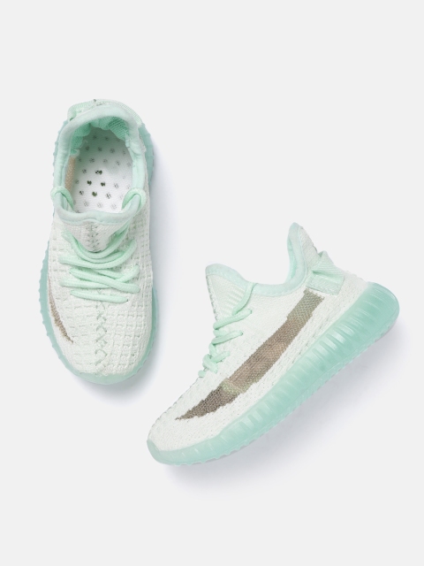 

Hoppipola Kids Sea Green Woven Design Sneakers