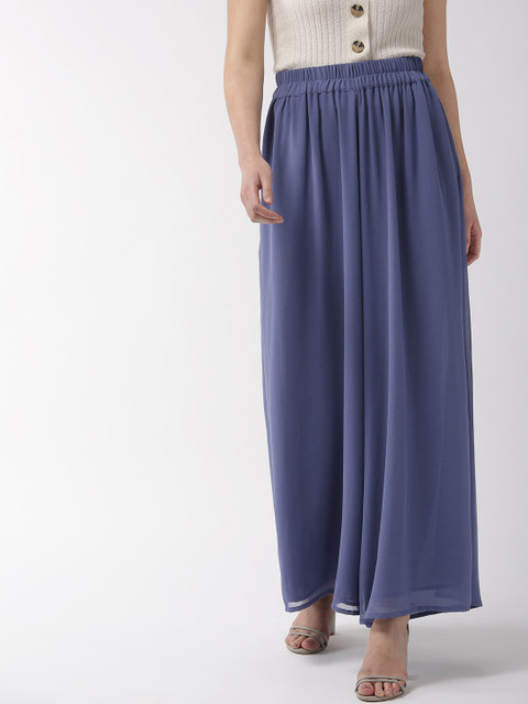 

QUIERO Women Blue Solid Flared Palazzos