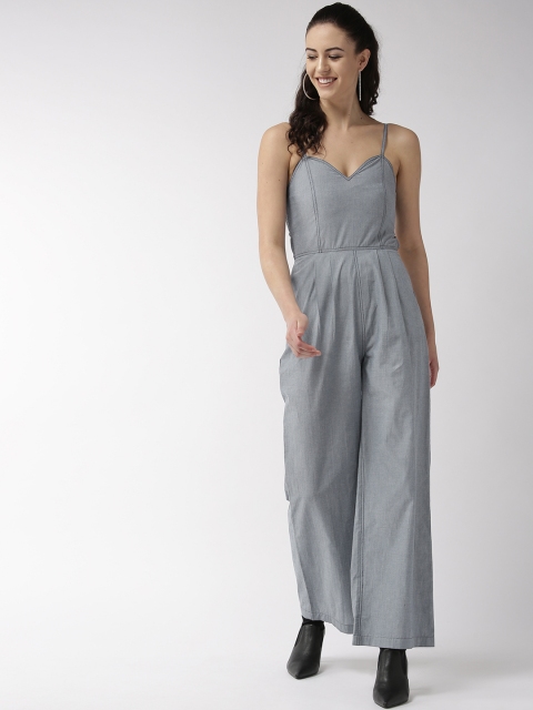 

QUIERO Women Blue Chambray Styled Back Jumpsuit