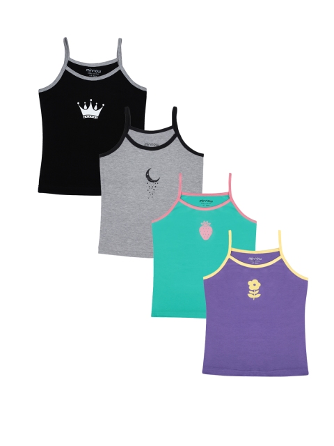 

minnow Girls Pack of 4 Printed Camisoles, Multi