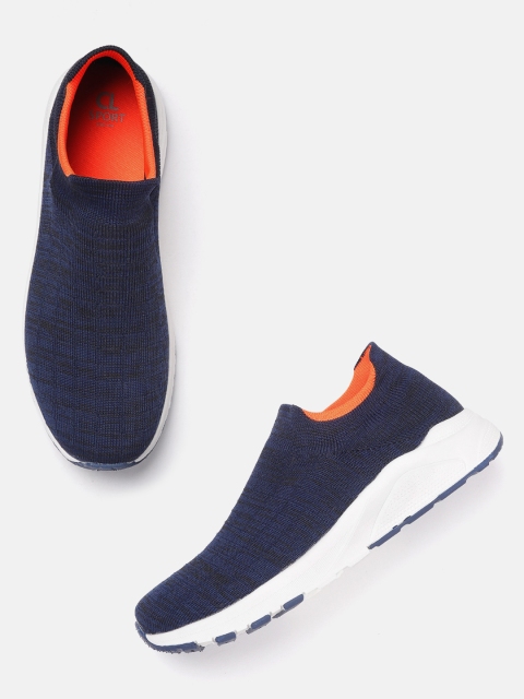 

Carlton London sports Men Navy Blue Woven Design Mesh Running Shoes
