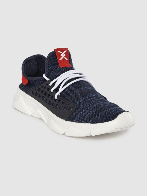 

Carlton London sports Men Navy Blue Striped Running Shoes