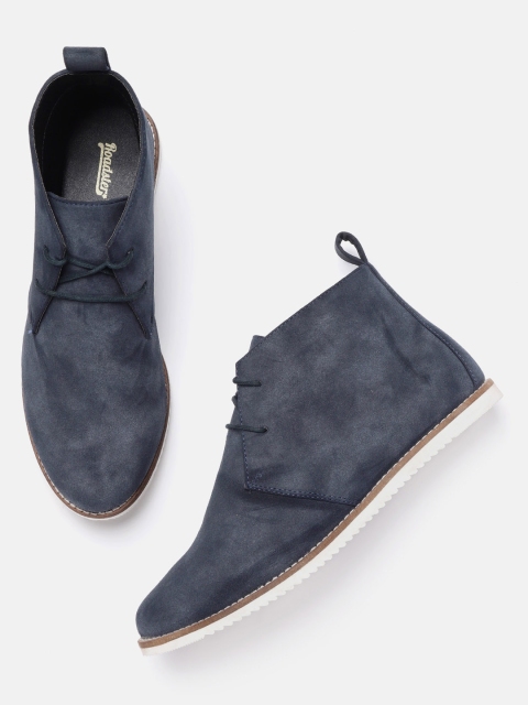 

The Roadster Lifestyle Co Women Navy Blue Solid Mid-Top Chukka Boots