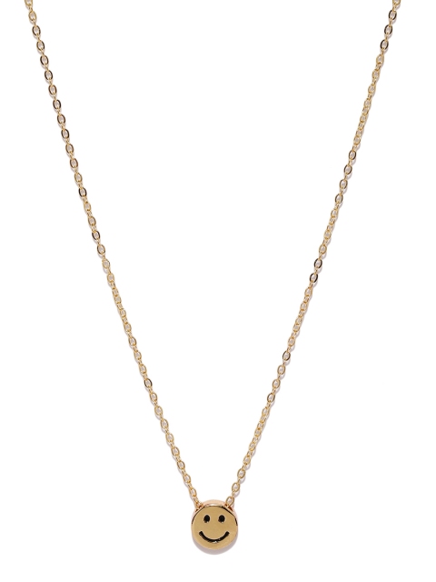 

Ayesha Women Gold-Toned Smiley Face Pendant with Chain