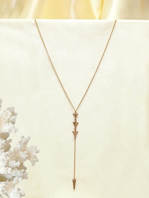 

Ayesha Gold-Plated Triangle Detailed Iariat Necklace