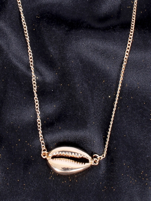 

ayesha Gold-Plated Cowrie Shell Charm Necklace