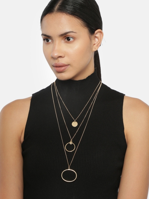 

Ayesha Women Gold-Plated Ring & Coin Pendant Layered Necklace