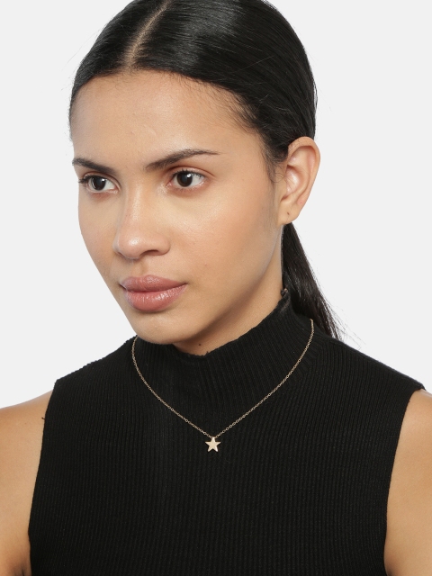 

Ayesha Women Gold-Toned Star Mini Pendant Chain Necklace