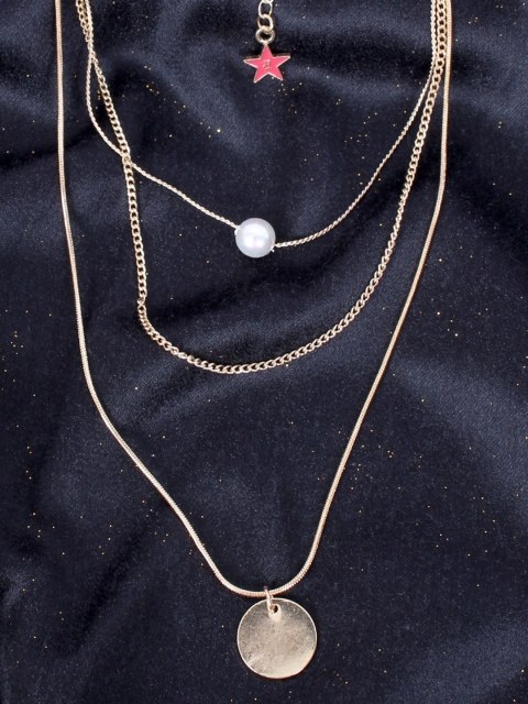 

Ayesha Gold-Plated Multilayered Pearl & Disc Charm Necklace