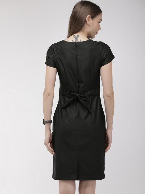 

Park Avenue Business Women Black Solid Sheath Dress