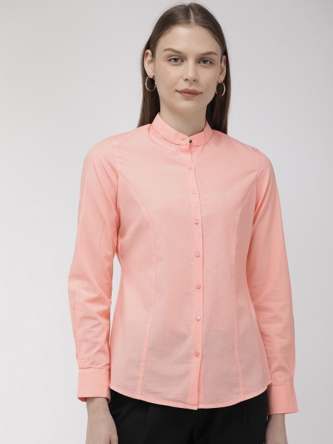 

Park Avenue Women Peach-Coloured Slim Fit Solid Formal Shirt