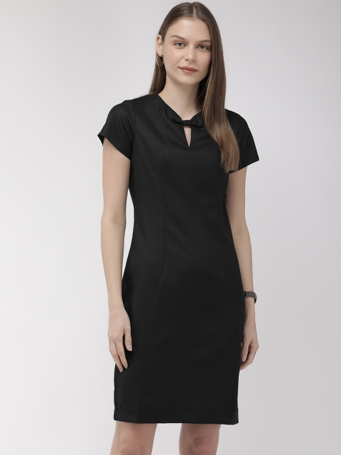 

Park Avenue Business Women Black Solid Sheath Dress