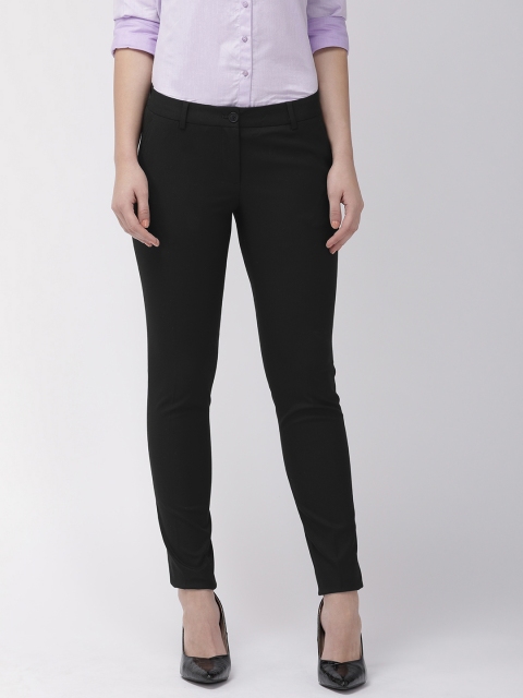

Park Avenue Women Black Tapered Fit Solid Formal Trousers