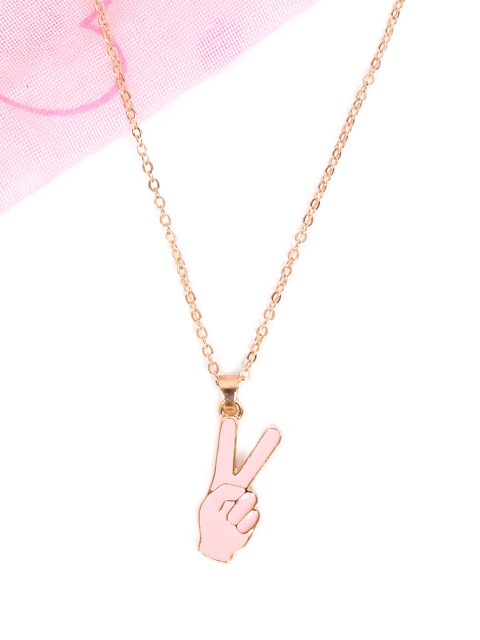 

lil' star Girls Peach Enamelled Pendant With Chain