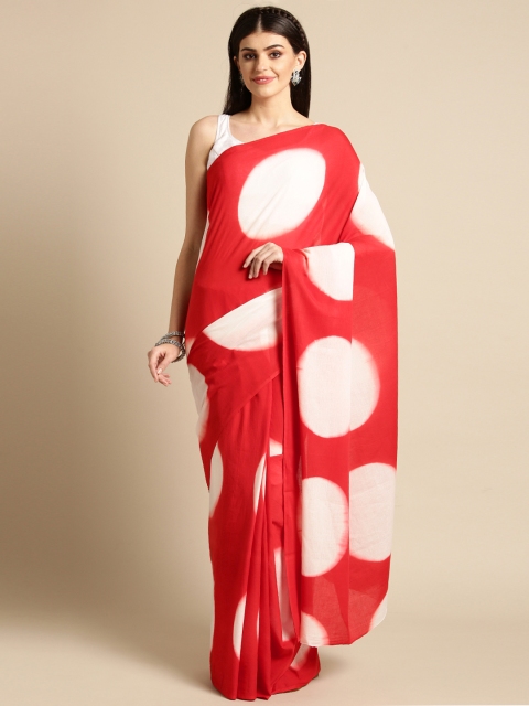 

FIROZA Red & White Printed Saree