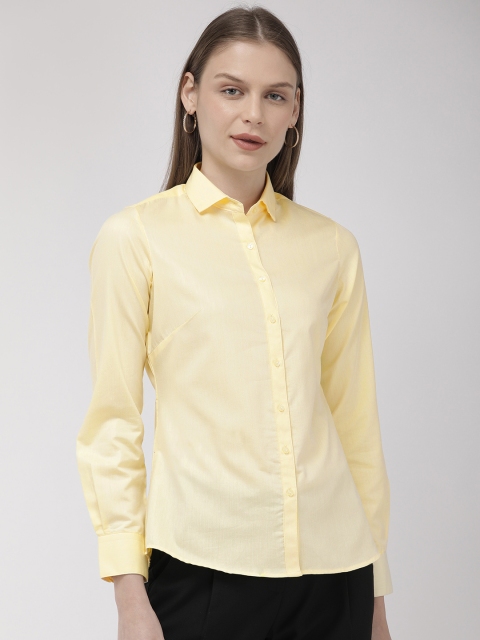 

Park Avenue Women Yellow Slim Fit Solid Formal Shirt
