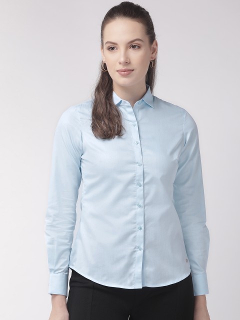 

Park Avenue Women Blue Slim Fit Solid Smart Casual Shirt