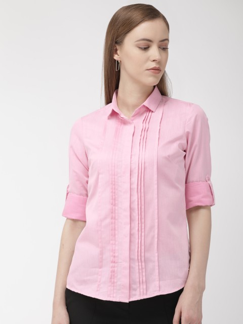 

Park Avenue Women Pink Slim Fit Solid Casual Shirt