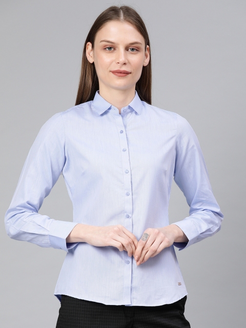 

Park Avenue Women Blue Slim Fit Solid Formal Shirt