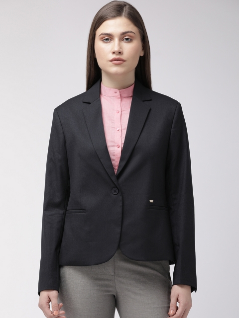 

Park Avenue Women Navy Blue Regular Fit Single-Breasted Formal Blazers