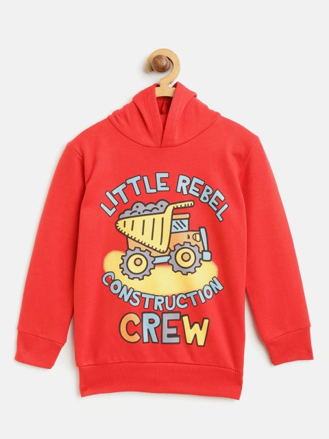 

Lazy Shark Boys Red & Blue Printed Hooded Sweatshirt