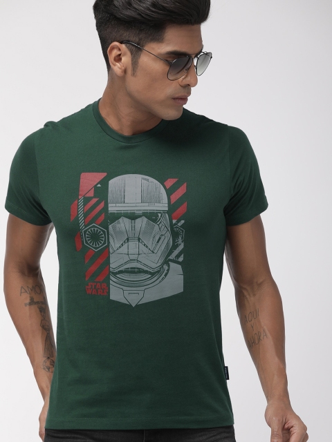 

Indian Terrain Green Printed Round Neck Star Wars T-shirt