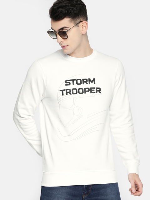 

Indian Terrain Men White Printed Sweatshirt