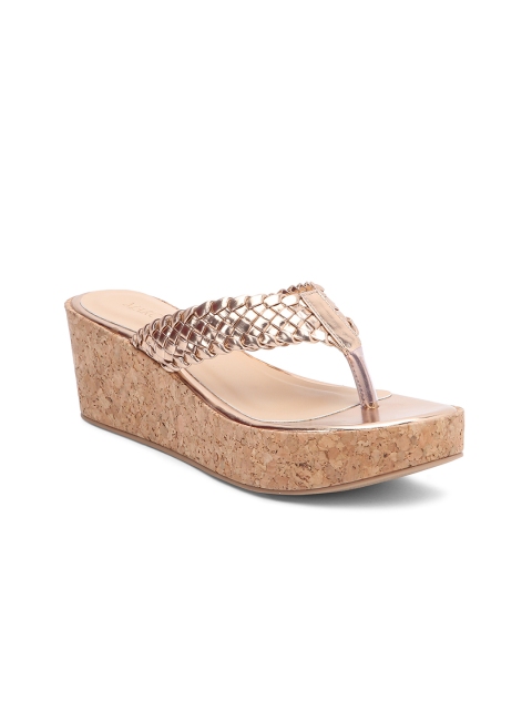 

MARCHE Women Rose Gold Woven Design Sandals