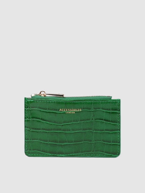 

Accessorize Women Green Textured Card Holder