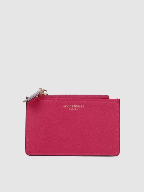 

Accessorize Women Pink Solid Card Holders