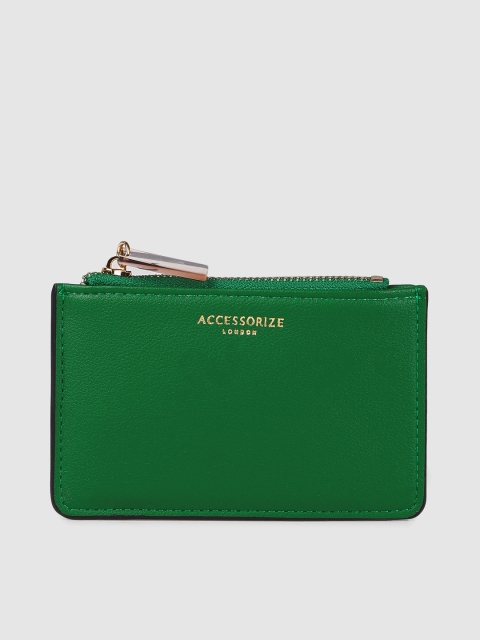 

Accessorize Women Green Solid Card Holder