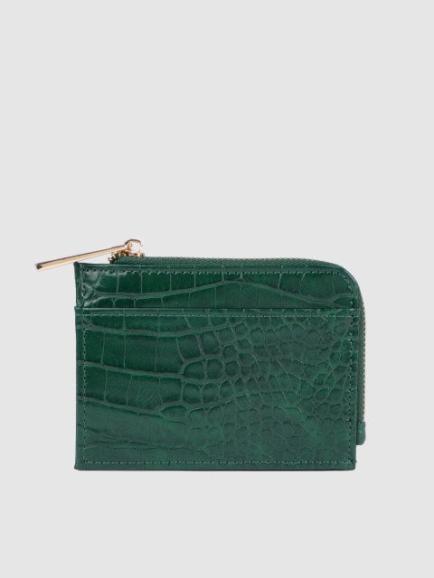 

Accessorize Women Green Textured Card Holder
