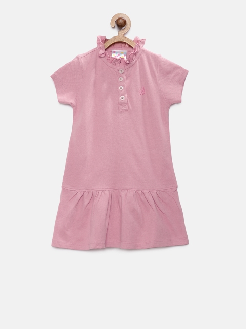 

Eimoie Girls Pink Solid T-shirt Dress