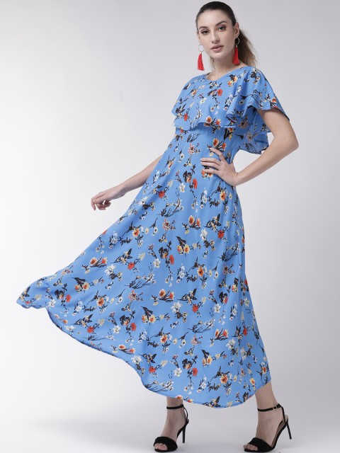 

U&F Women Blue Floral Print Maxi Dress