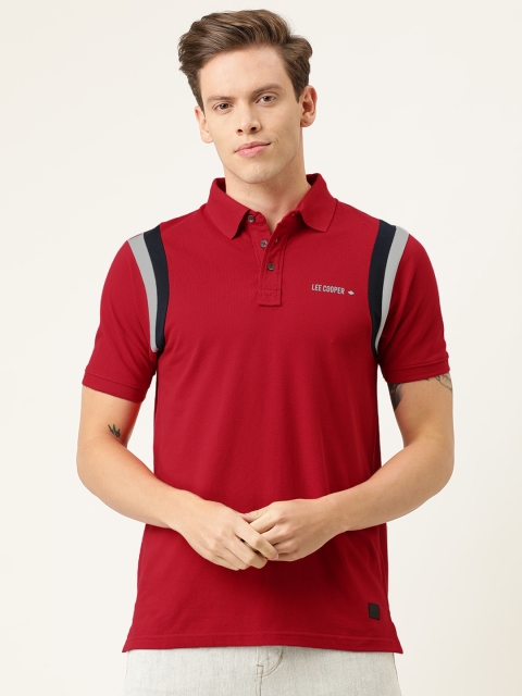 

Lee Cooper Men Red Solid Polo Collar T-shirt