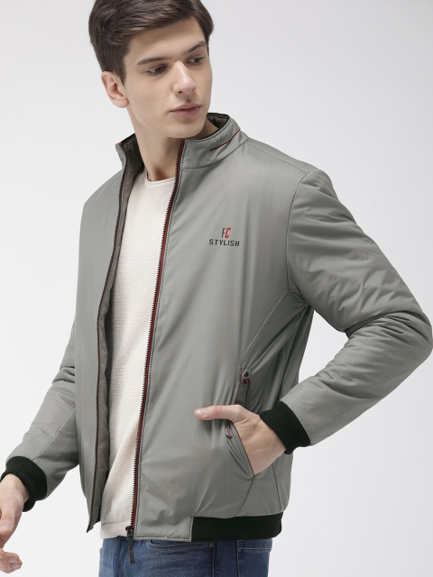 

Fort Collins Men Grey Checked Bomber Jacket