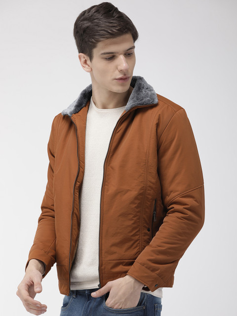 

Fort Collins Men Tan Brown Solid Padded Jacket