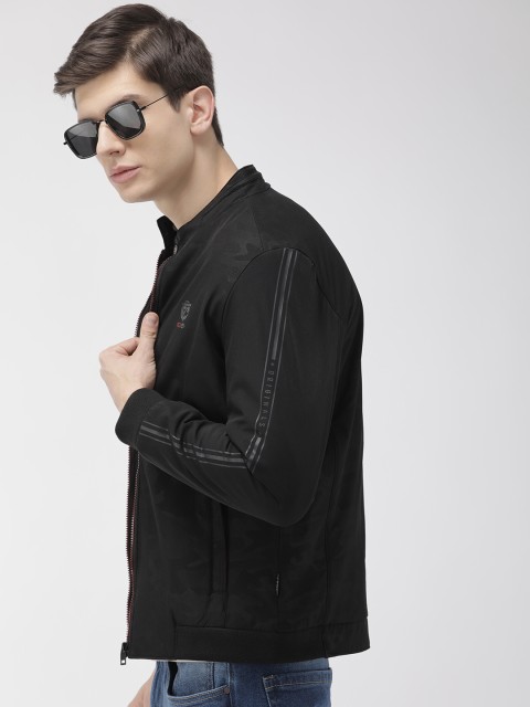 

Fort Collins Men Black Printed Bomber Jacket