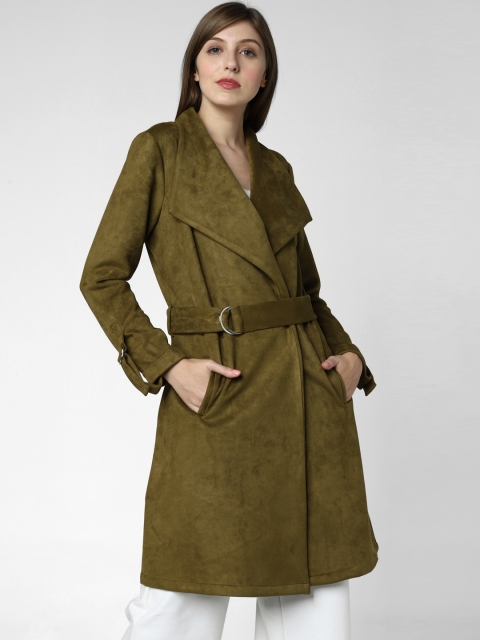 

Vero Moda Women Olive Green Solid Overcoat