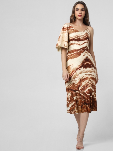 

Vero Moda Women Coffee Brown & Beige Printed Sheath Dress
