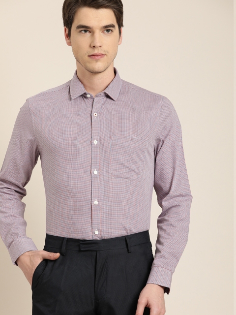 

INVICTUS Men Red & Blue Slim Fit Checked Formal Shirt