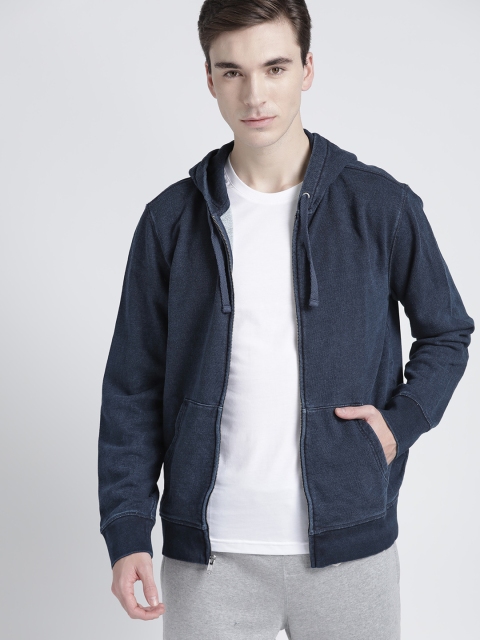 

GAP Men's Indigo Full-Zip Hoodie in French Terry, Navy blue